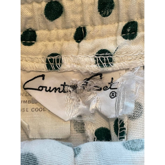 Country Set Womens Polka Dot Shorts White Green High Waisted Button Zip 23W XXS - Picture 7 of 8